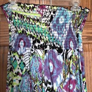 Strapless cotton summer maxi dress